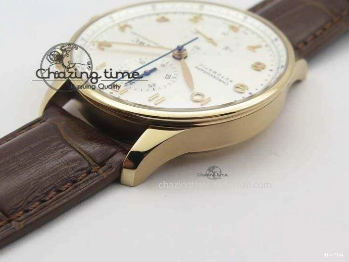 MIROTIME 0418 Portuguese Chrono RG IW371480 ZF 1:1 Best Edition White Dial On Brown Leather Strap A7750 V HighPerformance 7266